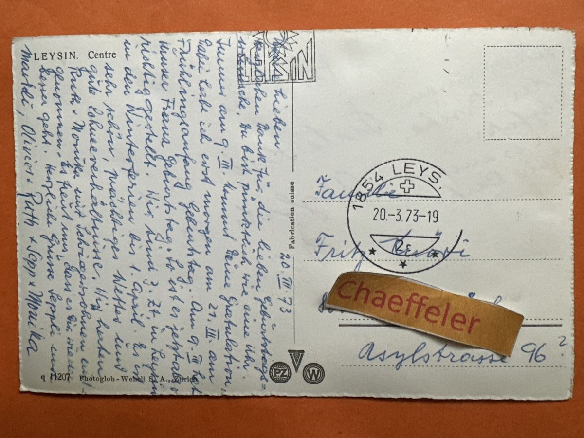 Cartes postales: Leysin. Centre. verschneit, 1973 – D'occasion à Zürich par Chaeffeler 1
