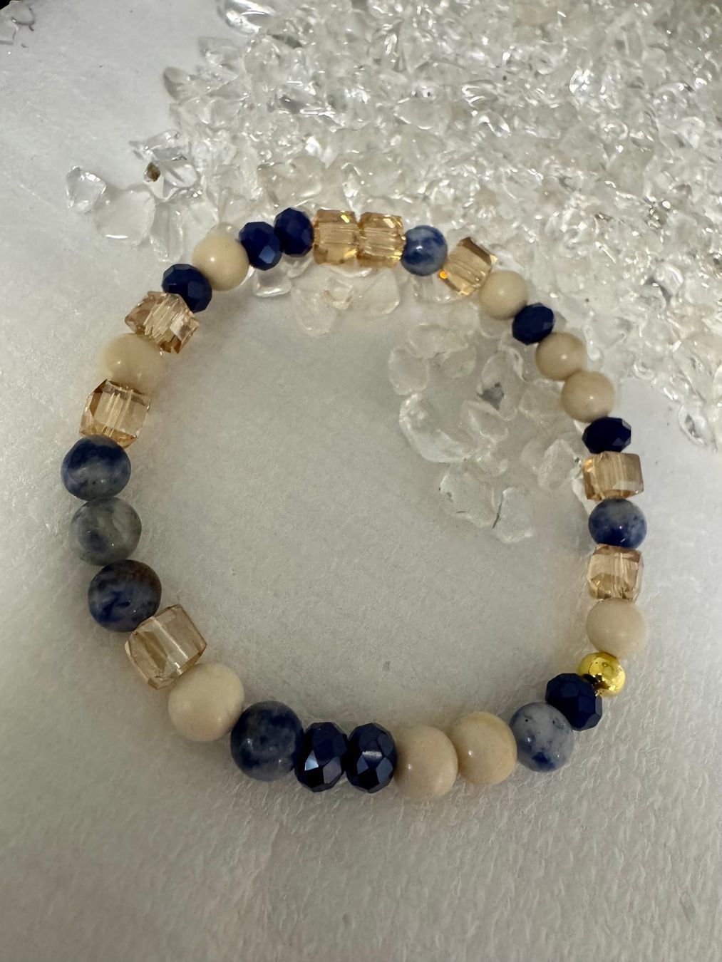 Bracciali & Braccialetti: Armband Sodalith, Kunststeine – Nuovo (secondo la descrizione) da Biberist venduto da tl-schmuck 1
