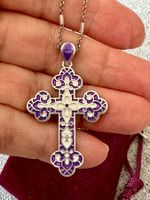 925 Silber Kreuz mit 925 Silberkette Handgefertigt
