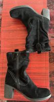 Bottines Tamaris en daim noir, fourrées, taille 38!