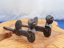 2 antike Jalousie Rückhalter, Gusseisen (LOT2190#FBS2)