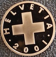 1 Rappen Schweiz 2001 pp / aus Münzsatz/in einer Münzkapsel