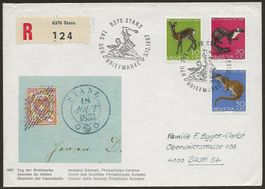 1967 Brief Tag der Briefmarke STANS