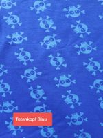 *Sale* Baumwolljersey Coupon/ 85x150cm Totenkopf blau