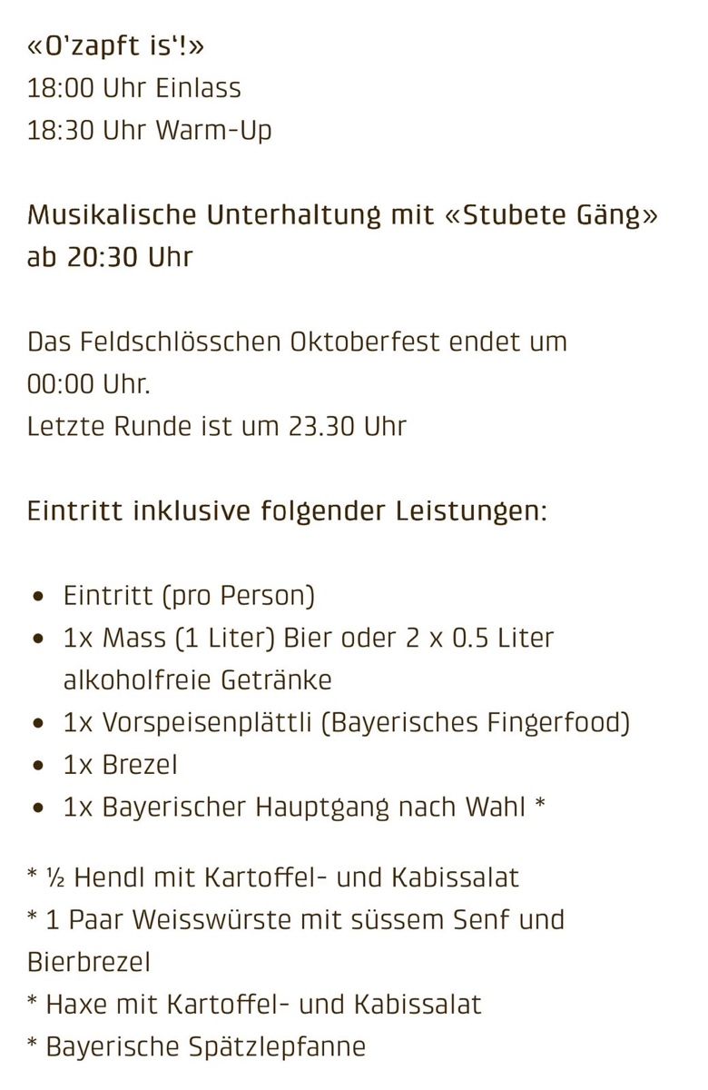 Biglietti: 2x Feldschlösschen Oktoberfest Ticket – Nuovo (secondo la descrizione) da Basel venduto da Maur1n.m 1