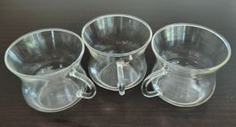 3er Set Teegläser / Kaffeegläser, Zeitloses Design, Glas