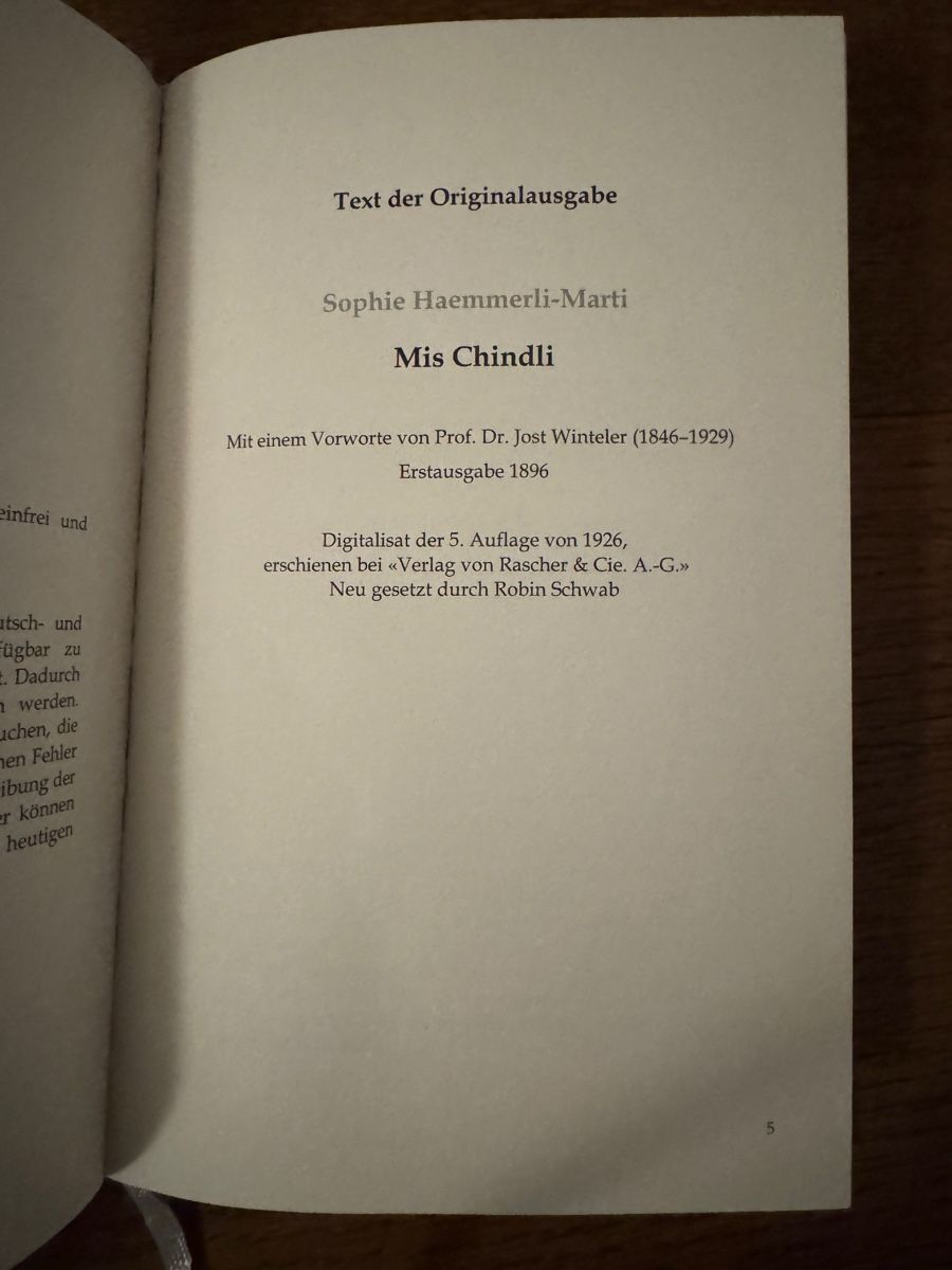 Libri: Mis Chindli Sophie Haemmerli-Marti – Nuovo (secondo la descrizione) da Schafisheim venduto da Floromea 2