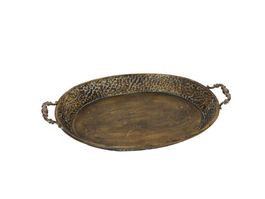 DekoTablett Metall antik-gold 49cm x 34cm