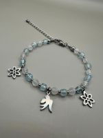 ✨ Handgemachtes Armband- Blauer Topas & Mondstein