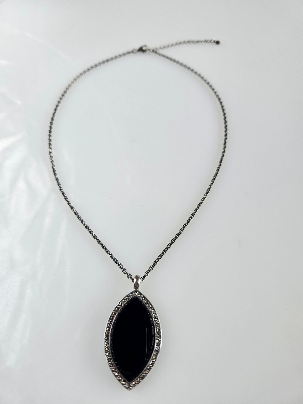 Catenine: Silber Kette mit schwarzem Onyx – Nuovo (secondo la descrizione) da Winterthur venduto da ste_tcx5 1