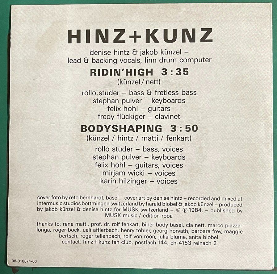 Dischi in vinile: CH-Single: HINZ + KUNZ - Ridin' High – Usato da Frenkendorf venduto da Yard-Sale-2000 2