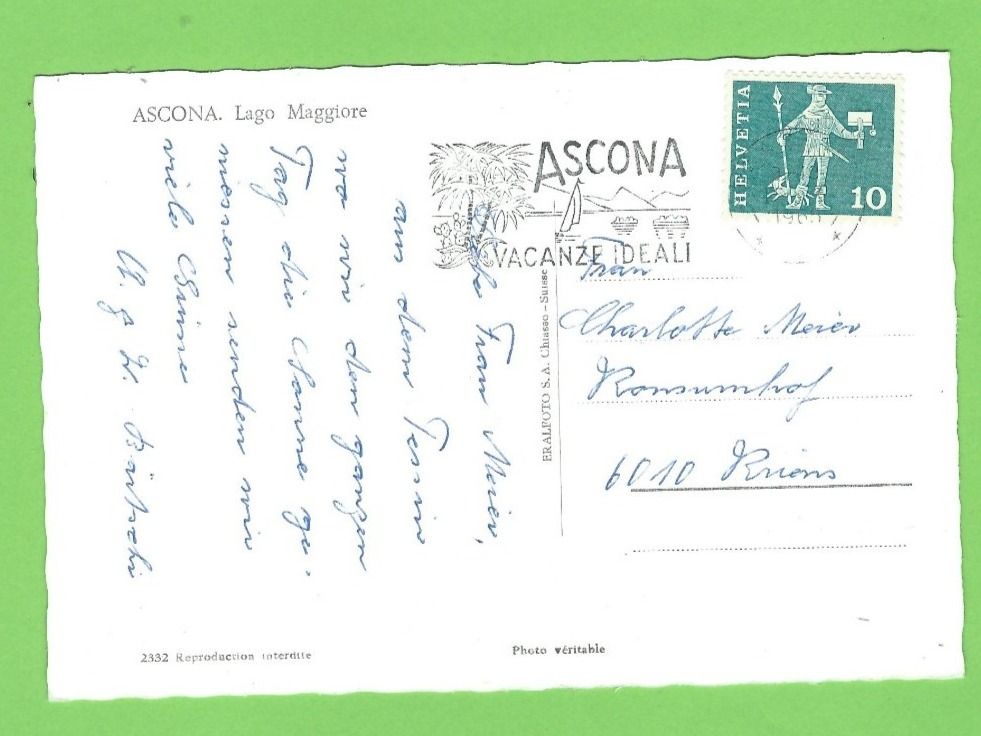 Cartoline postali: Ascona - Lago Maggiore – Usato da Zürich venduto da t24_de 1