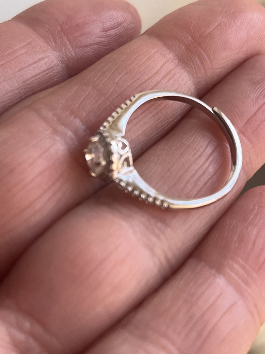 Anelli: Silber Ring mit Moissanit (5 mm) verstellbar – Nuovo e nell'imballaggio originale da Möhlin venduto da mil_h55x 5