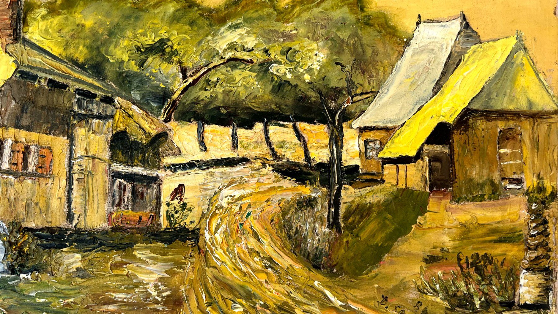 Gemälde: Landschaftsgemälde von D.Sem"84 Ölgemälde.Impasto-Maltechnik – Gebraucht aus Baden von Boroda 2
