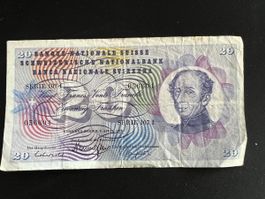 20 Franken Note, 9. April 1976, Top Zustand, Rarität! (54)