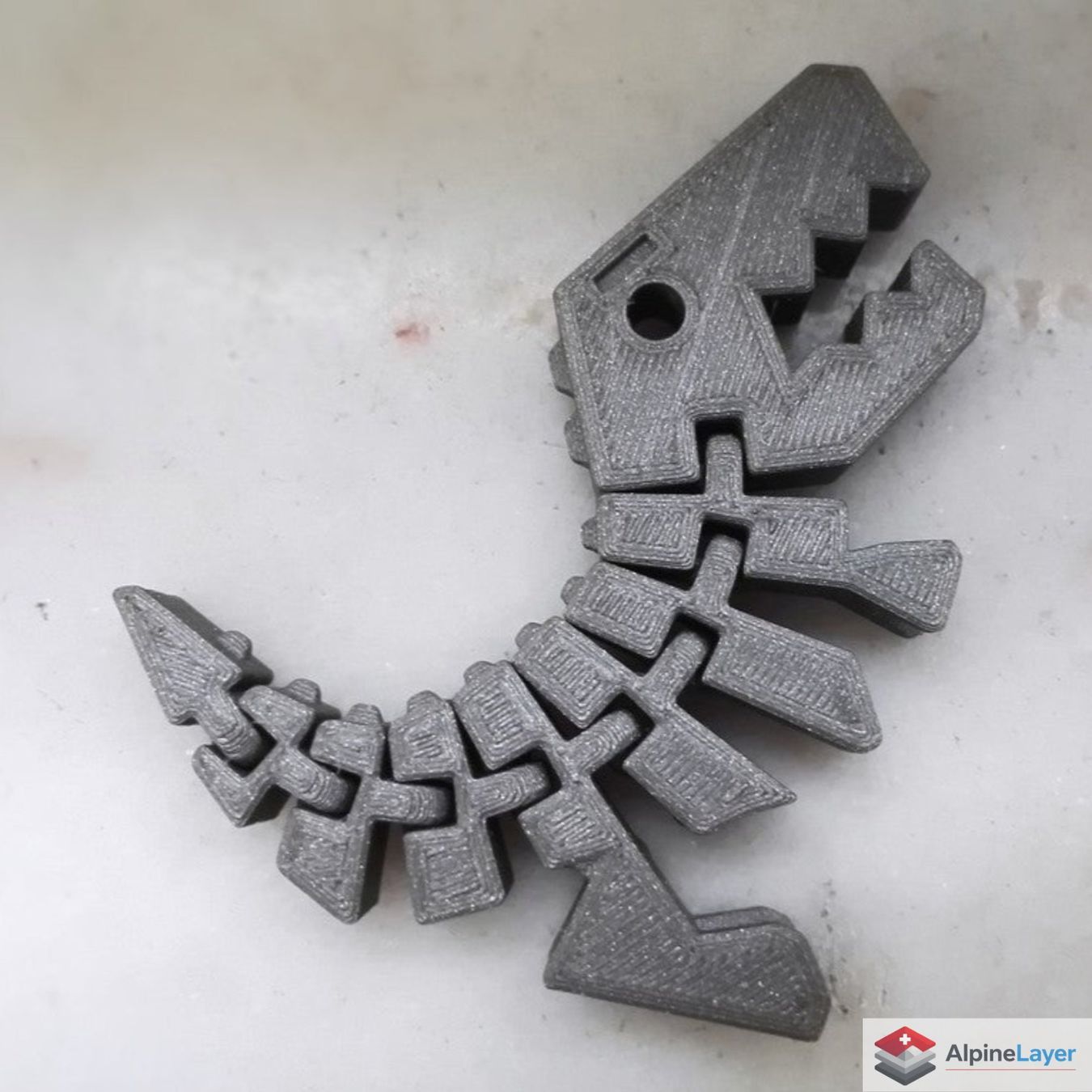 Giocattoli: Flexi Rex Articulated 3D Printed Dinosaur Silver – Nuovo (secondo la descrizione) da Losone venduto da AlpineLayer 2