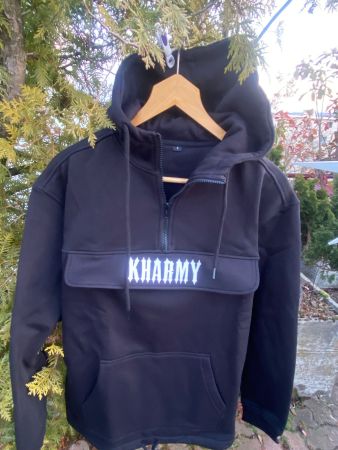 Herrenhoodie mit Kapuze, Reissverschluss und Känguruhtasche,