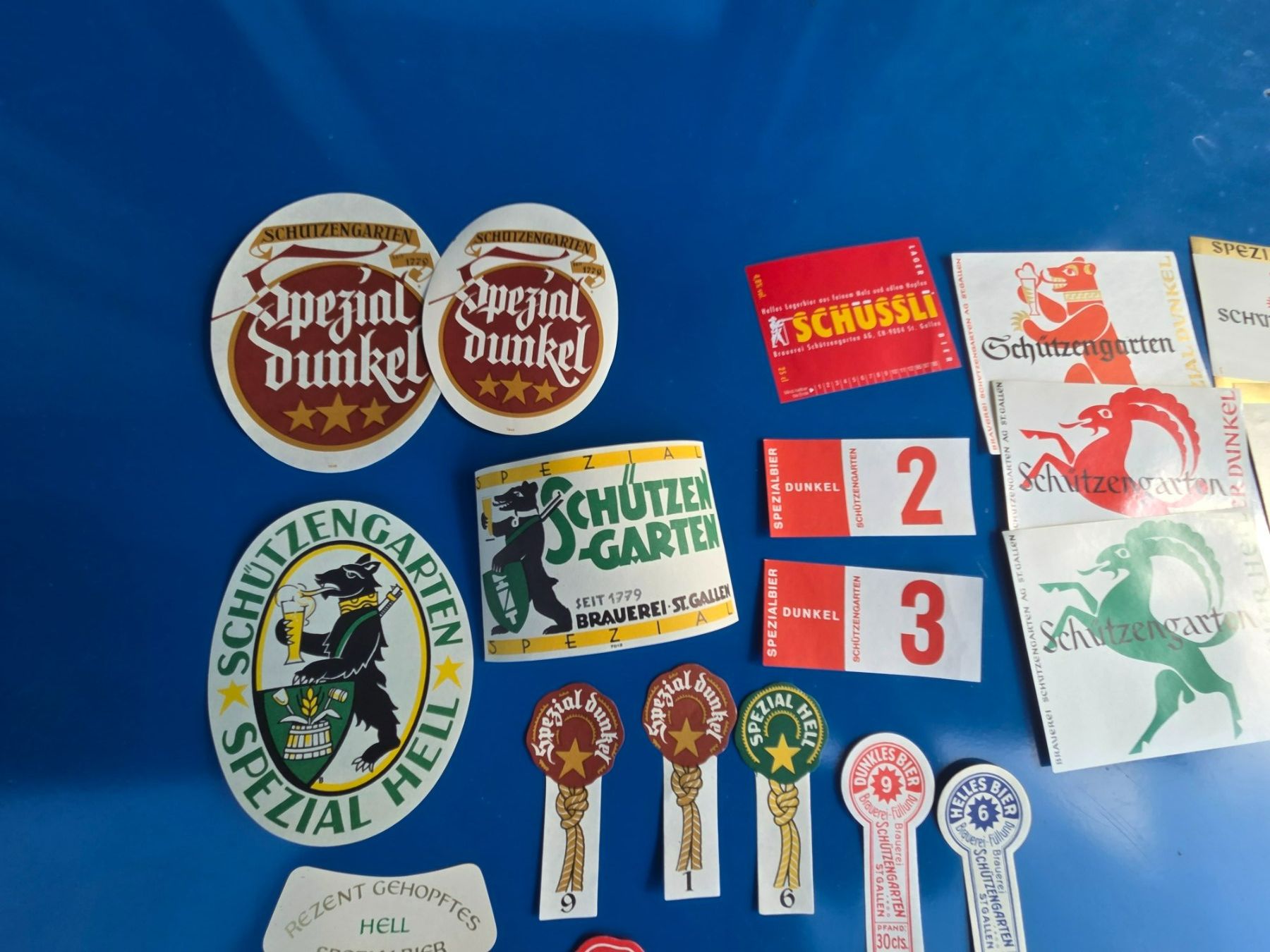 Gläser, Krüge & Flaschen: Bier Brauerei Schützengarten, Etiketten – Gebraucht aus Wittenbach von Bierbis 3