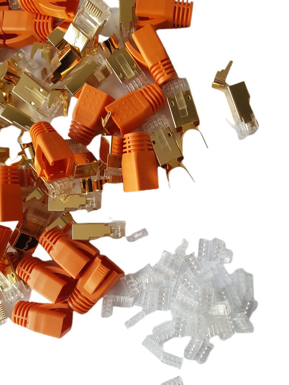 Spine: 180x RJ45 Stecker vergoldet orange – Nuovo e nell'imballaggio originale da Perlen venduto da shelbycobra 3