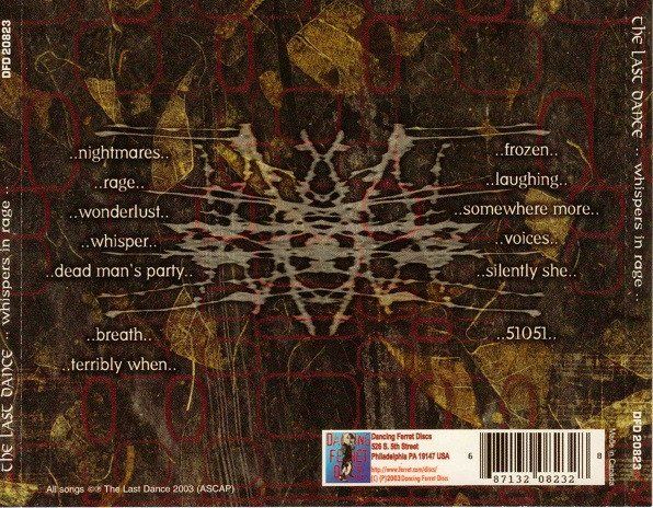 CD: The Last Dance WHISPERS IN RAGE  Goth Rock Synth-pop CD – Usato da Kandergrund venduto da Sososo 1