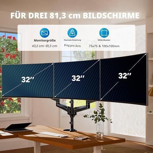 Staffa per monitor: Monitorhalterung 3 Monitore – Nuovo e nell'imballaggio originale da Hundwil venduto da pak_7zvn 2