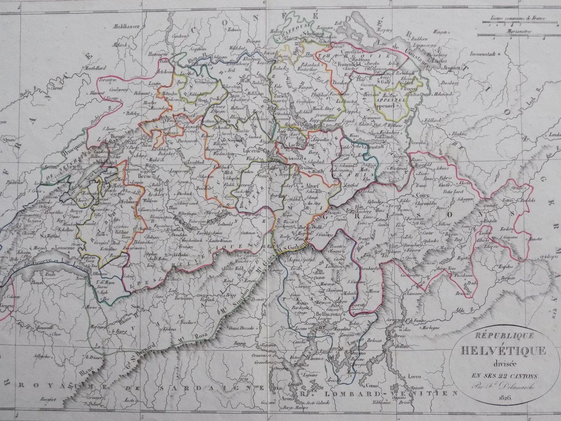 Cartes géographiques & atlas: Schweizerkarte mit Grenzkolorit – D'occasion à Risch par Rischli15 1