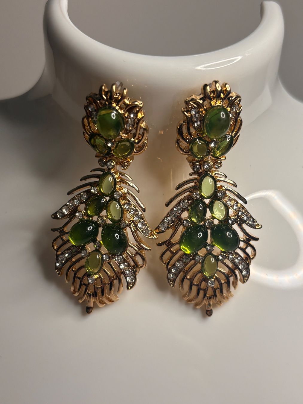 Orecchini pendenti & Orecchini a lobo: Boucles d'Oreilles or & pierres vertes – Nuovo (secondo la descrizione) da Lausanne venduto da mel2dreams 2