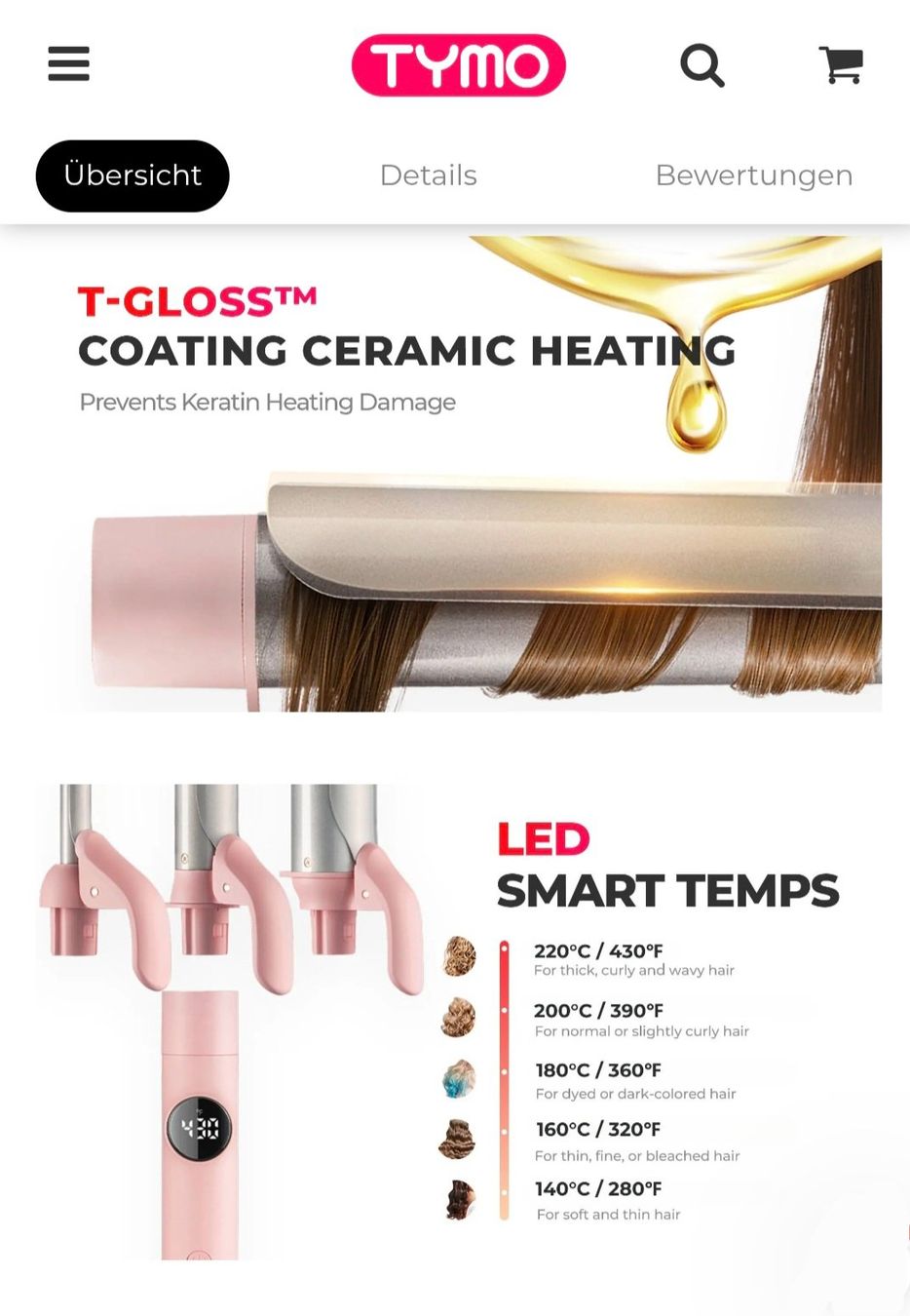 Piastre & Arricciacapelli: Tymo Cues Curling Iron 2026 – Nuovo (secondo la descrizione) da Riehen venduto da ste_lw5y 3