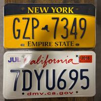  🇺🇸 U.S. 2x Autoschild (New York, California) - ORIGINAL 