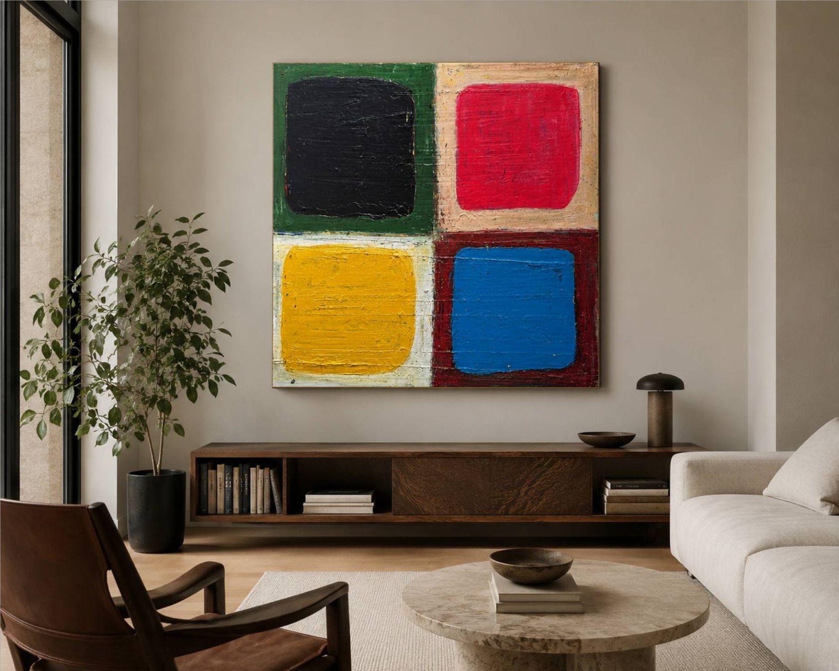 Dipinti: COLOR BLOCK FARBFELD MALEREI ORIGINAL HANDGEMALTES BILD – Nuovo e nell'imballaggio originale da Potsdam venduto da collectedforms