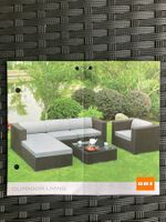 Lounge Kunststoffrattan Anthrazit, Wechselbezüge
