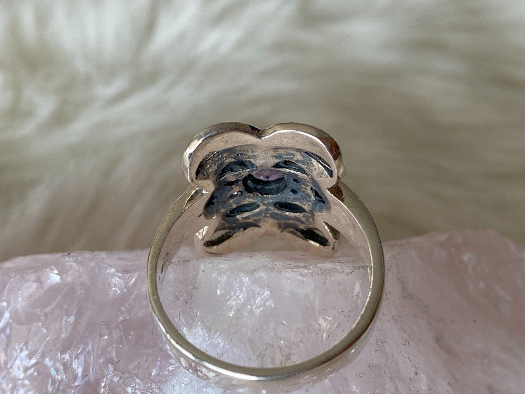Anelli: Ring Silber 925 mit lila Stein – Usato da Istighofen venduto da Ringparadies 1