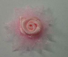 FLEUR organza + rose satin 2.5cm ROSE