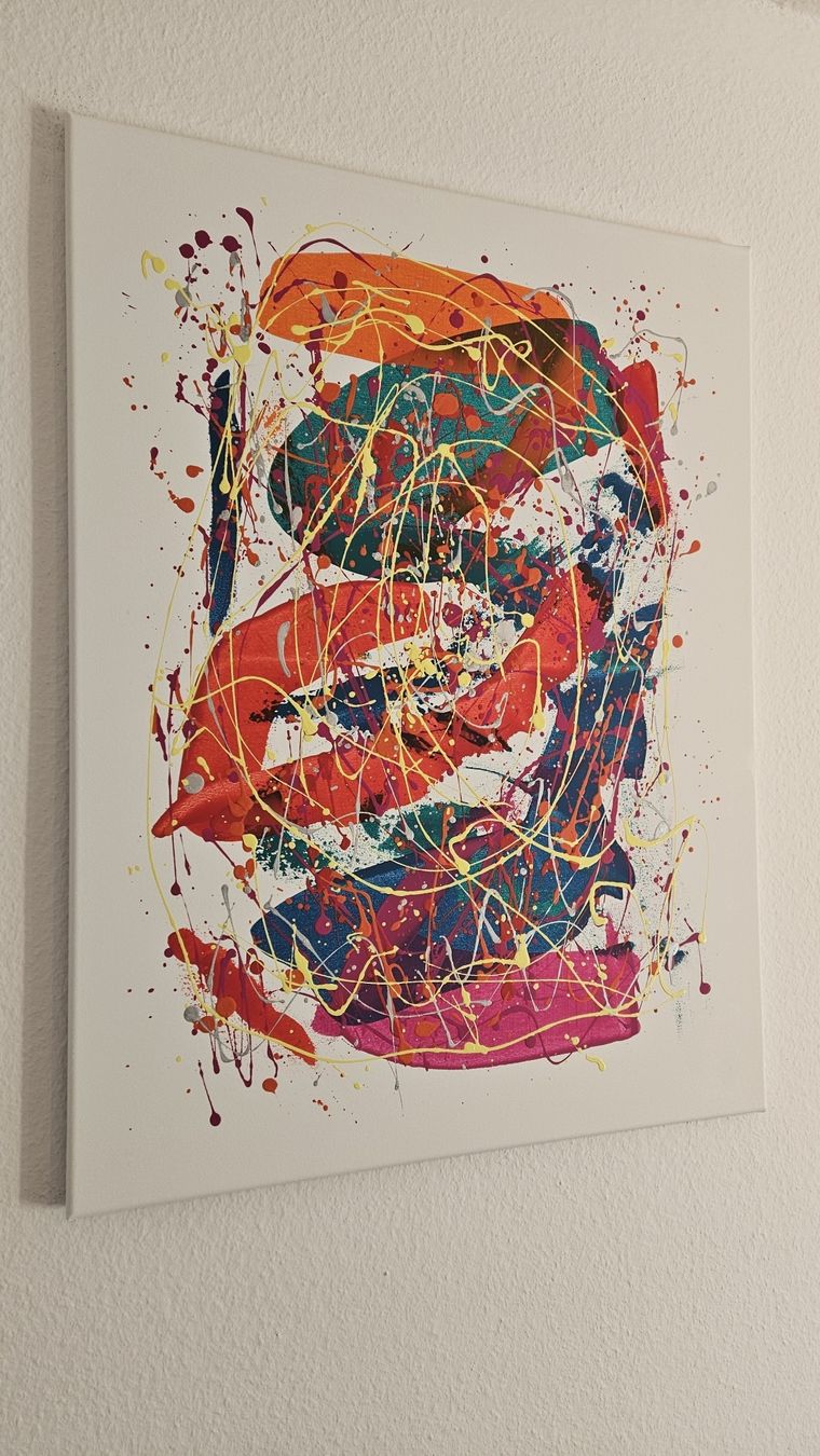 Dipinti: Peinture abstraite multicolore sur toile, – Nuovo (secondo la descrizione) da Le Locle venduto da fab_c9hh 3
