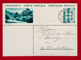 GANZSACHE BILDPOSTKARTE SIERRE ZÜRICH OBER WINTERTHUR 1932