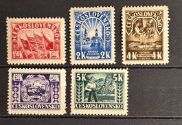 Tschechoslowakei 1945 Aufstand SNP komplett (5 Stk.)