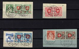 1933 Serie Wappenmuster 163z-166z im Paar auf Ausschnitten