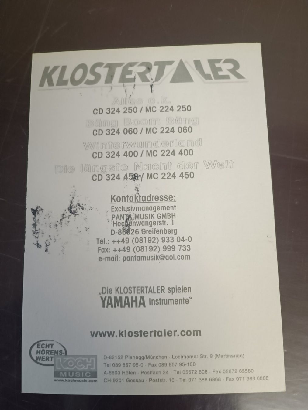 Autografi: Klostertaler - handsignierte Autogrammkarte – Usato da Menziken venduto da Artographs 1