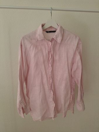 Zara Leinenhemd rosa Grösse S
