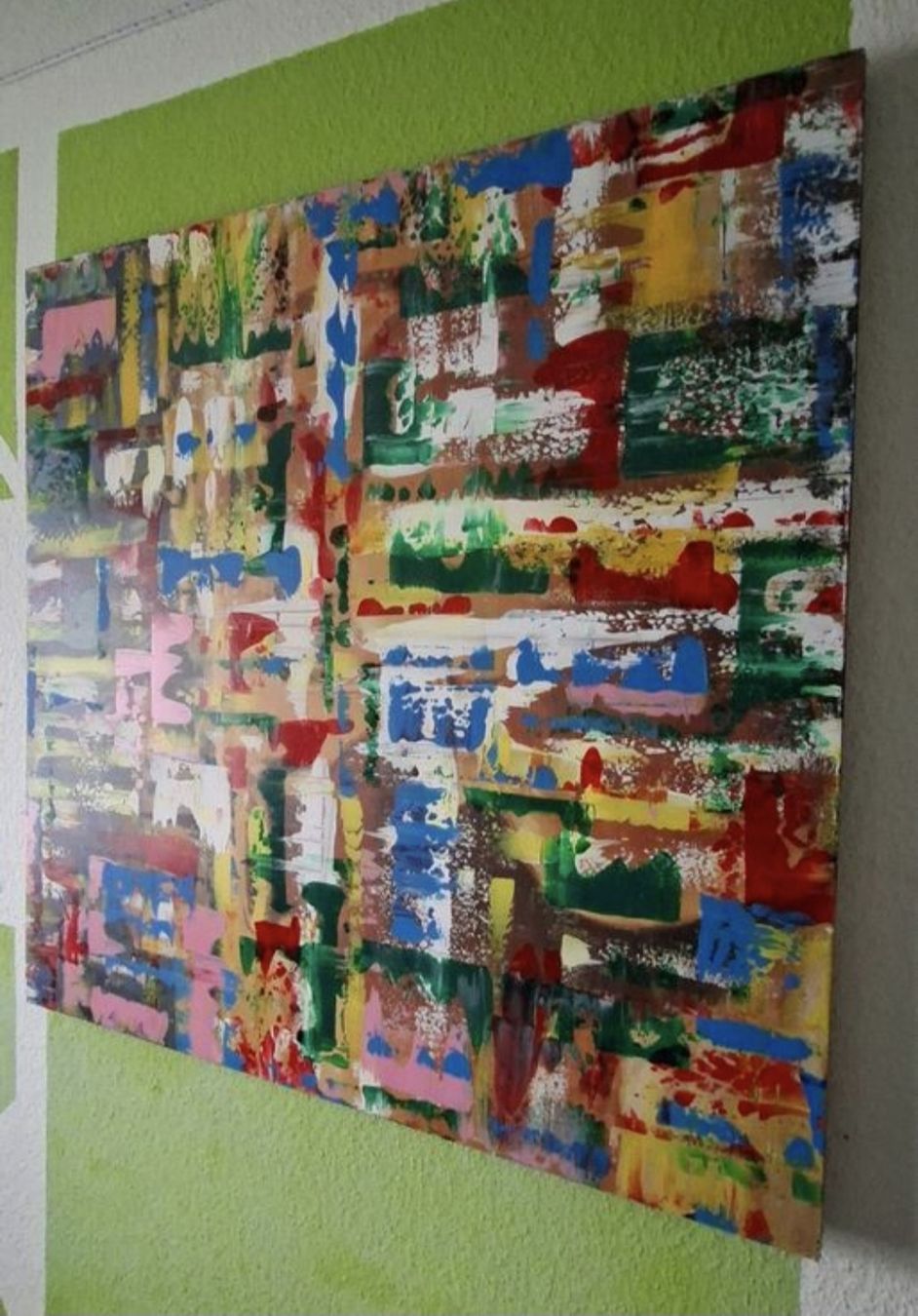 Dipinti: Gemälde " Bunt " handmade 88×88×3 – Nuovo (secondo la descrizione) da Riehen venduto da Steinbock1970 1