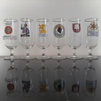 Vintage Design 50er 60er Jahre Brauerei Biergläser im Träger