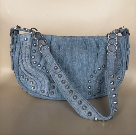 Jeans Handtasche mit Nieten & Metalldetails – Y2K Style