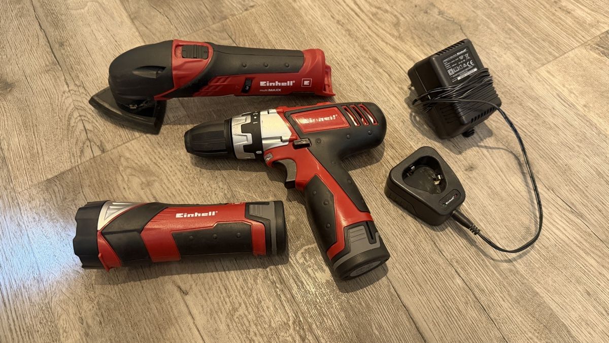 Einhell Alle Werkzeuge: Einhell Tool-Set Akkuschrauber Multfunktion-Schleif + Lampe – Gebraucht aus Pfeffingen von AuktionatorX 3