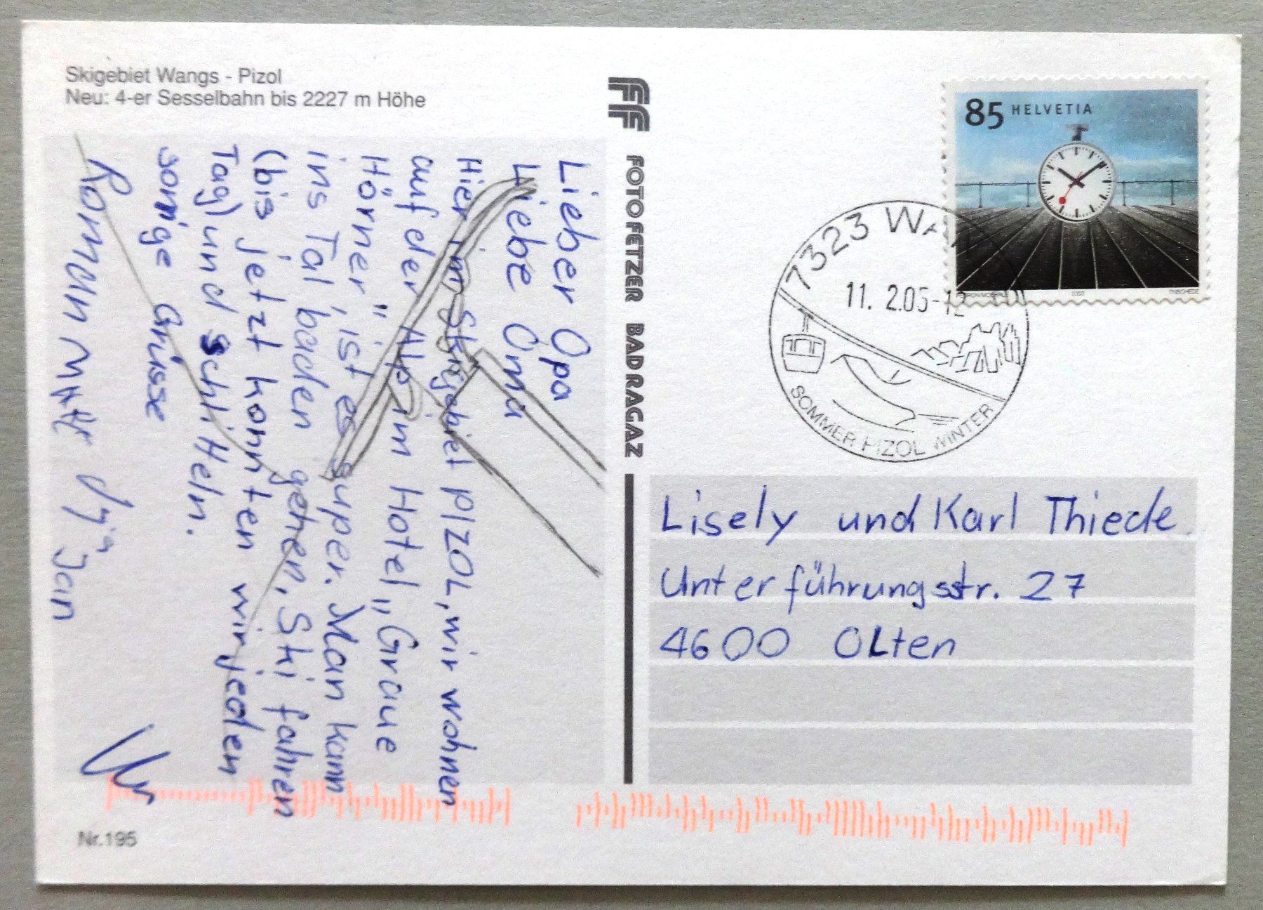 Cartes postales: Skigebiet Wangs - Pizol – D'occasion à Fétigny par Billy2miny 1