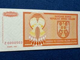 *** Z 0000503 - Knin 1993 - 500000000 Dinara UNC