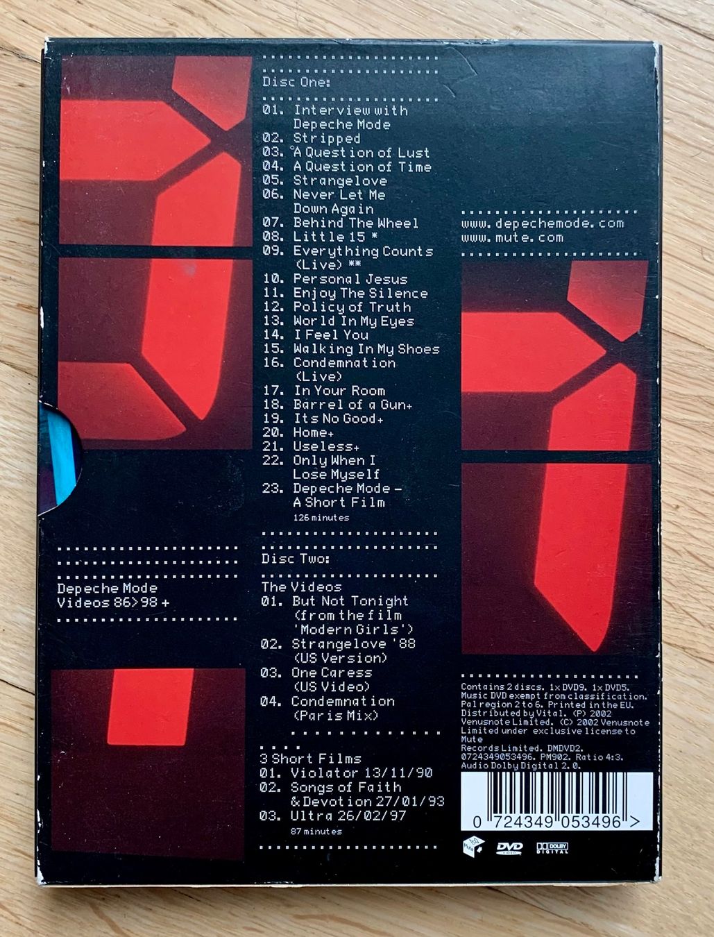 Tutti i DVDs: Depeche Mode Videos 86>98 DelEdit – Usato da Zürich venduto da Fieber 2