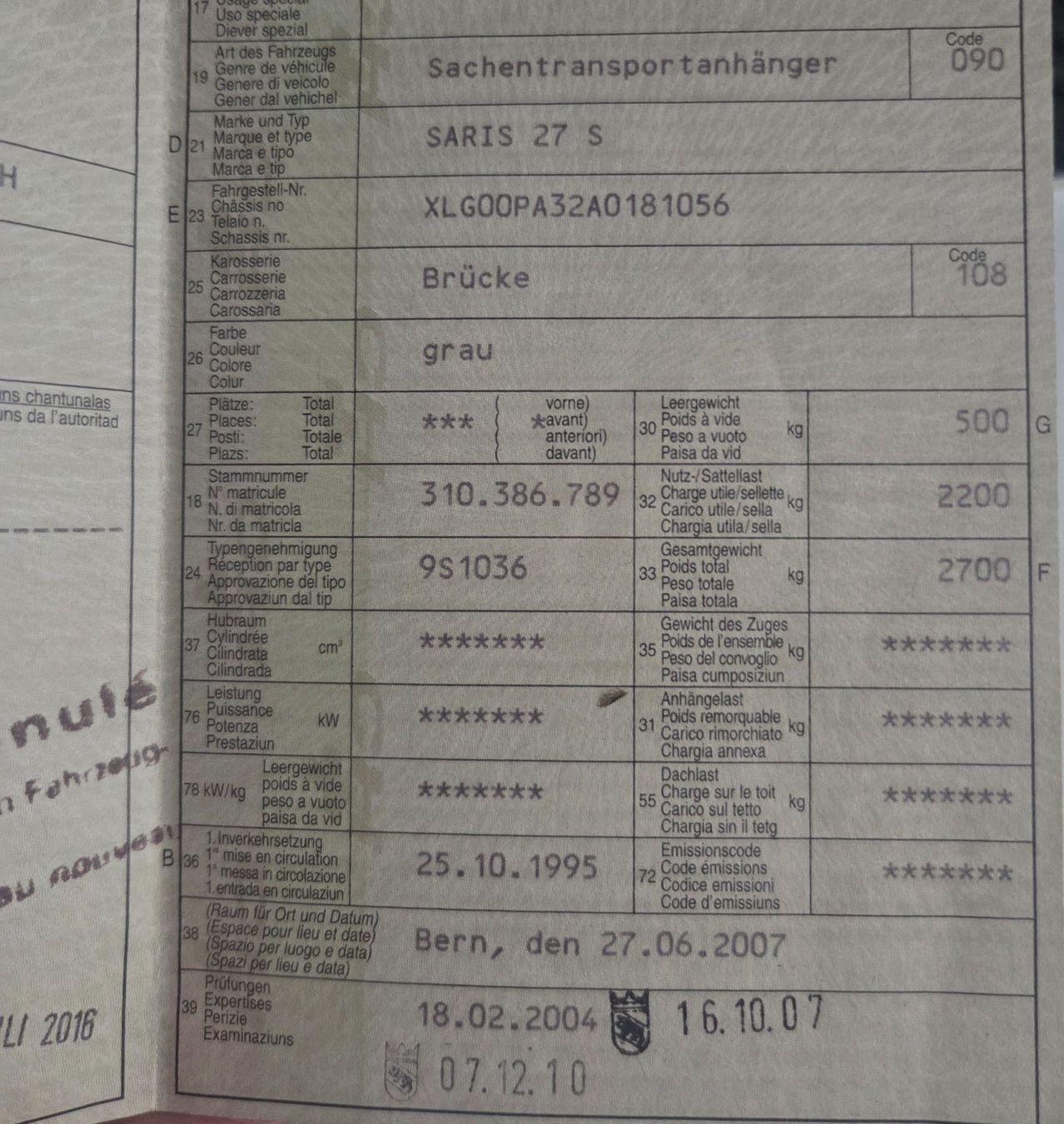 Saris Rimorchi: Saris 27s – Difettoso da Tschugg venduto da Tschugger88 3