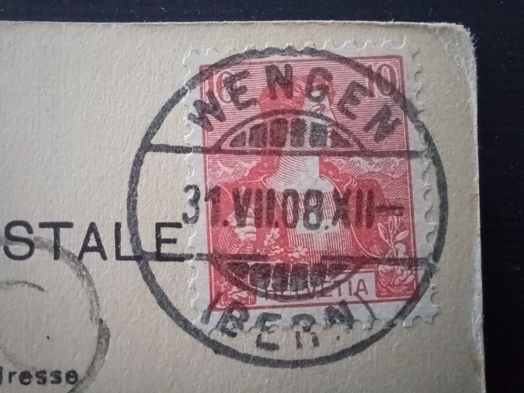 Cartoline postali: BE, No.9508, Wengen, am 31.VIII.08 – Usato da Aarau Rohr venduto da mgvw 1
