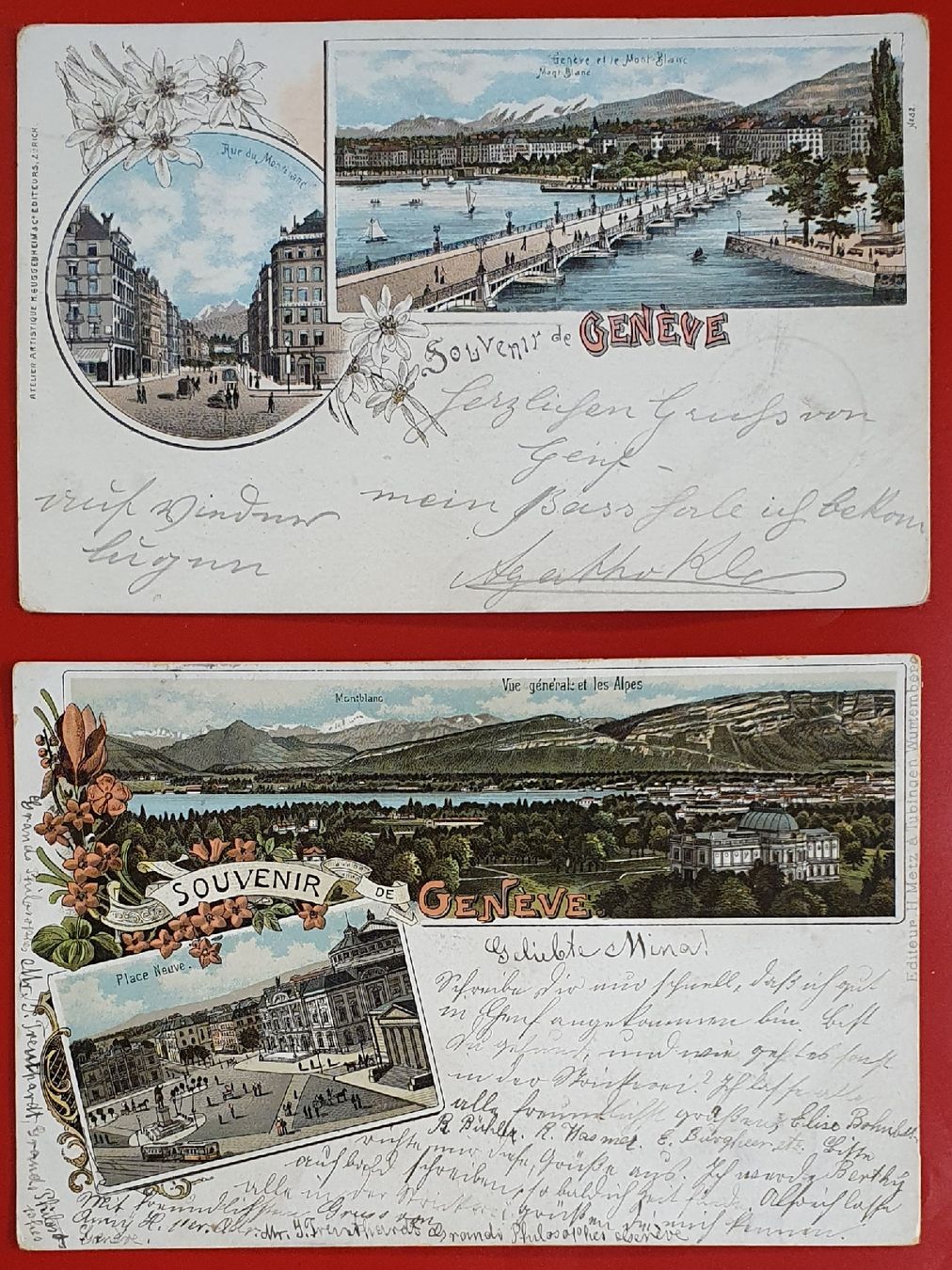 Ansichtskarten: Souvenir de Genéve 1898 – Gebraucht aus Kreuzlingen von Rschweiz1
