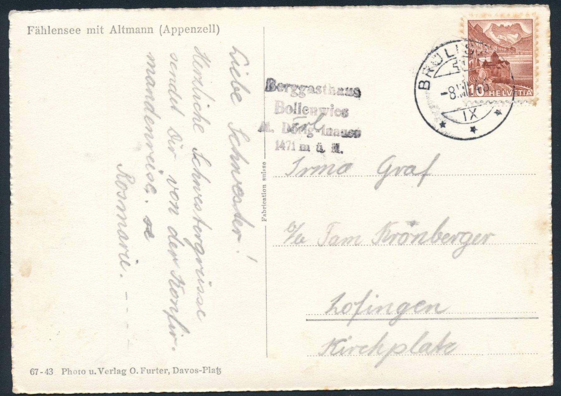 Ansichtskarten: AK: Fählensee mit Altmann – Gebraucht aus Bonau von Profila3 1